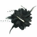 Feather Flower Bead Wrist Corsage Brooch Pin Hair Clip Bridal Fascinator GIB