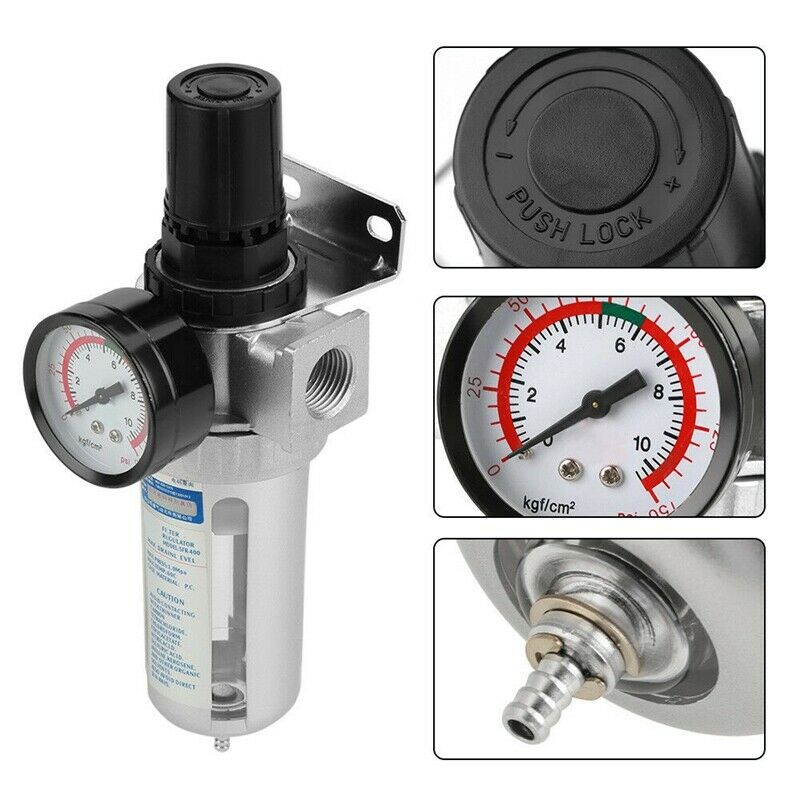 1/2 Inch Air Compressor Filter Oil Water Separator Digital Regulator Pressu