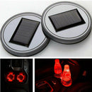 Solar LED Flashing Cars Cups Holder Pad Mat Auto Interior Light -Red Colo New