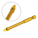 7 Pcs 3/4/5/6/8/10/12mm Titanium Coated Glass Drill Bit With Hex Shank Set