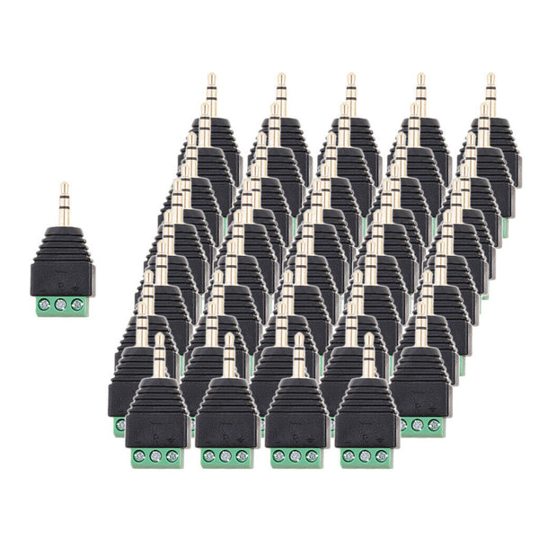 5 Pieces 3 Pole 3.5mm Stereo Male To 3 Pin Female