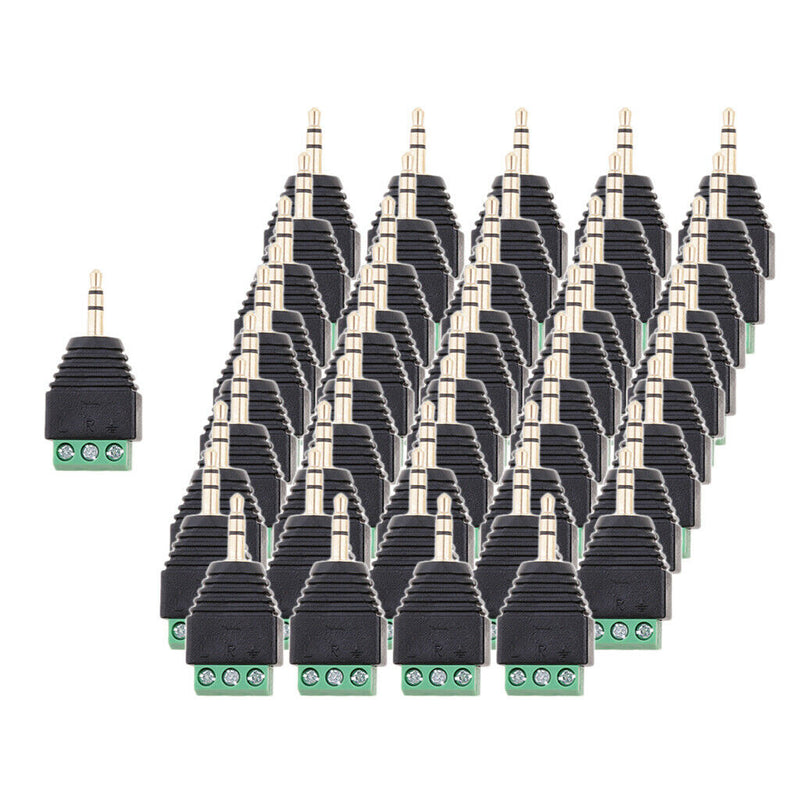 5 Pieces 3 Pole 3.5mm Stereo Male To 3 Pin Female