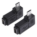 2pcs 90 Degree Mini USB Female to Micro USB Male Adapter Connector