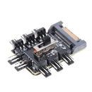 Splitter Cooler Fan Hub Computer SATA 1 to 8 3pin 12V Power Socket PCB AdapterME
