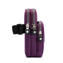 Women Nylon Messenger Bag Arm Pack Sports Small Mobile Phone Pouch (Purple) A