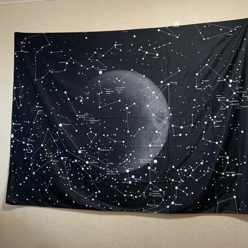 Galaxy Space Pattern Tapestry Wall Hanging Lightweight Polyester Fabric Wal J8W5