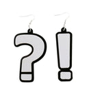 Nightclub Exaggerated Whimsy Question Exclamation Mark Acrylic Drop Earrings