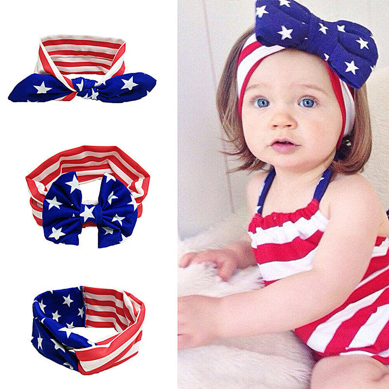 3pcs Baby Bowknot Headband Cotton Stretchable Butterfly Knot Hairband