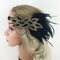 Handmade Feather Headband - Flapper Feather Headpiece - 1920s Beaded Headband