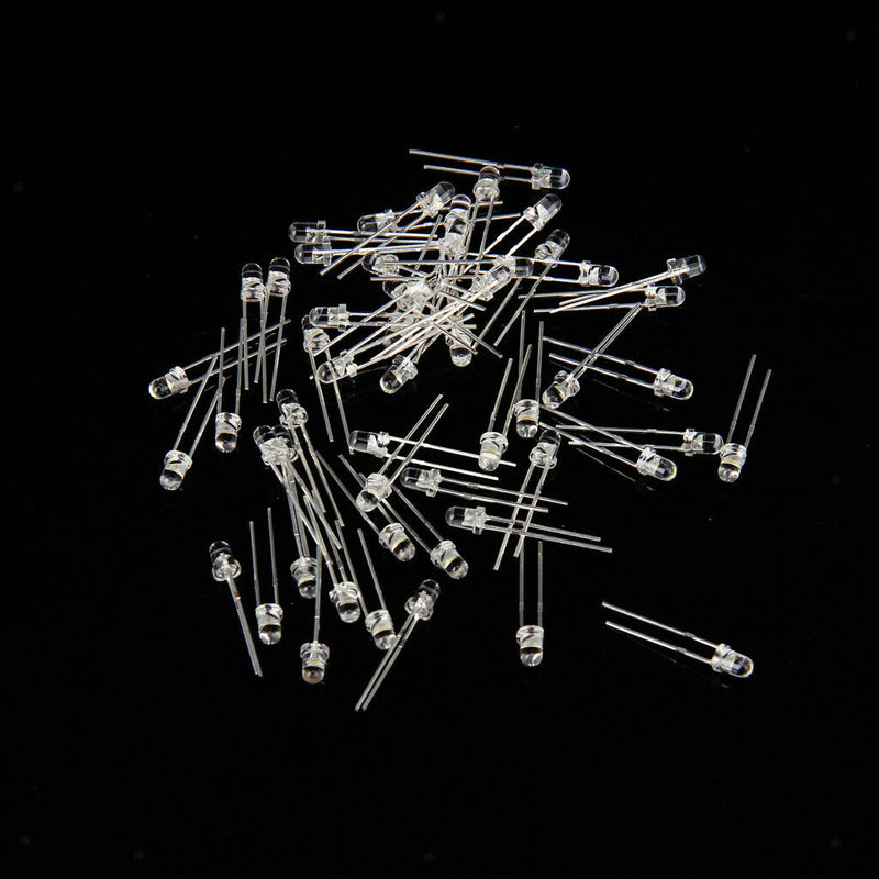 100pcs 3mm White Light LED Light Emitting Diode Accessories