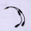 3.5mm stereo headphone audio male to 2 female y splitter cable w/ volume contrJR