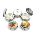 1PC Portable Metal Round Organizer Compartment Pill Case Medicine Box â„–[