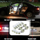 13Pcs Car White LED Lights Kit T10 & 31mm Festoon Map Dome License Plate Lamps