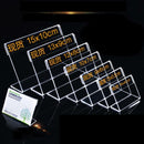 Clear Acrylic Sign Display Stand Table Name Price Tag Menu Holder 60X40mm N Z9Q9