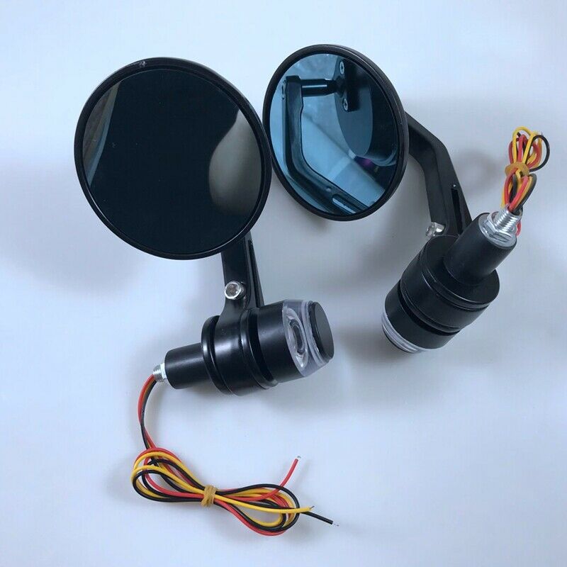 Motorcycle Rearview Mirror 7/8 Inch Cnc Handle Mirror With Turn Signal Y6H9