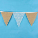 3.2m Peony Lace Linen Triangular Hanging Flags Pennant Bunting Banners Gift