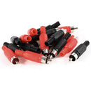 Black Red Solder RCA Male Plug Audio Video Adapter Connector 20 Pcs