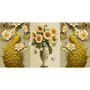 5D DIY Diamond Painting Golden Peafowl Flower Full Round Drill Embroidery  A