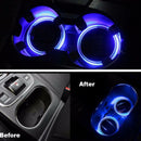 1pcs Solar Cup Pad Car Auto Accessories LED Light Cover Interior Decoration New