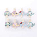8x Mixed Colorful Elephant Wood Clips Photo Paper Pegs Clothespin Craft Decor3C