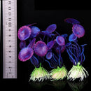 3 pcs Simulation Aquatic Plastic Plants Aquarium Ornament Jewelry Purple R2C6