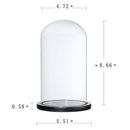 Glass Cover Landscape Vase Terrarium Container Flower Holder Dome_Black G