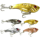Lot 4pcs Metal Sequin Fishing Lures Bass Spoon Crank Bait Tackle Hook New XJ