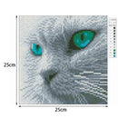 5D Blue-eyes Cat Diamond Painting Embroidery Full Drill DIY Cross Stitch