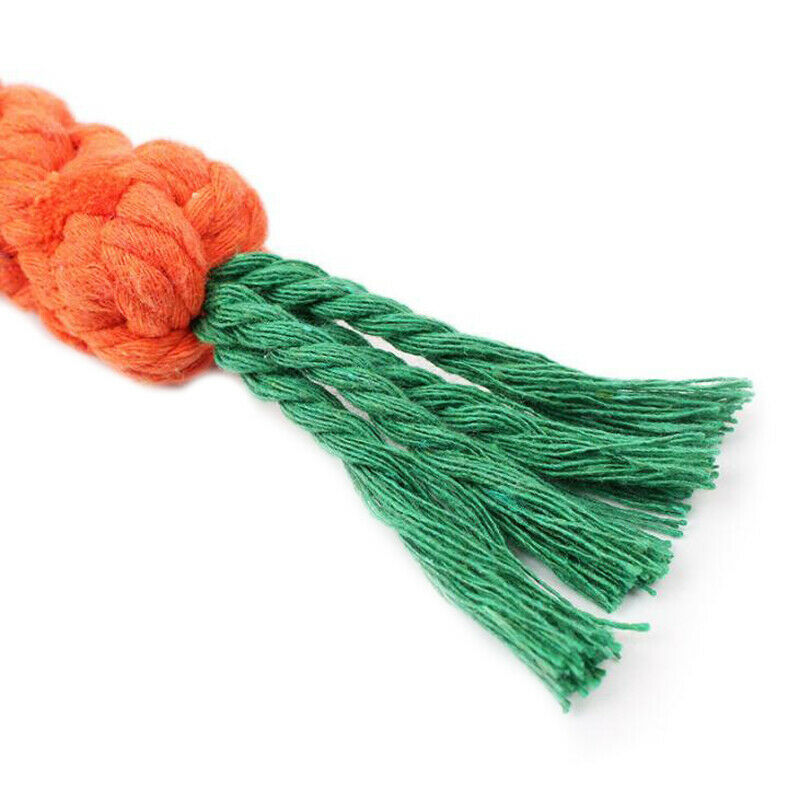 1pcs Dog Toys Cotton Carrots Chew Teeth Cleaning Braided Rope Puppy Teeth B