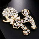 Crystal Rhinestone Dog Brooch Pin Cute Puppy Animal Brooch Pin Women Jewelry M&O