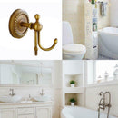 European Retro Copper Bathroom Toilet Hanging Clothes Coat Hat Double Hook