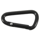 Camping D Shape Metal Carabiner Spring Loaded Clips Hook 100 Black Y1S2