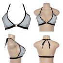 Women's Reflective Buckles Festival Bralette Sexy Bra Bustier Crop Tops Cam O7Y8