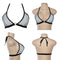 Women's Reflective Buckles Festival Bralette Sexy Bra Bustier Crop Tops Cam O7Y8