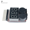 1-8S Lipo/Li-ion/Fe Battery Voltage 2IN1 Tester Low Voltage Buzzer Alarm New