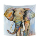 South Asian Elephant Tapestry Wall Hanging Hippie Beach Boho Scarf Mat White