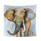 South Asian Elephant Tapestry Wall Hanging Hippie Beach Boho Scarf Mat White