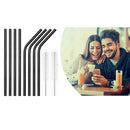 Set Of 8 Stainless Steel Metal Straws 8.5Inch Reusable Drinking Straws For