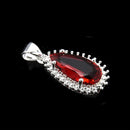 Fashion Natural Ruby Charm Pendant Jewel Chain Chunky Statement Choker Necklace