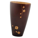 Handmade Wooden Lemon Cup Tea Cup Flower Pattern Natural Wood Cup Tumbler