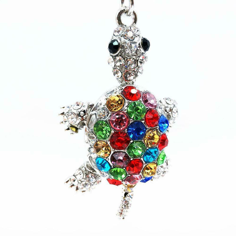 Crystal Tortoise Keychain Women Backpack Pendant Cute Key Ring Jewelry Gift A