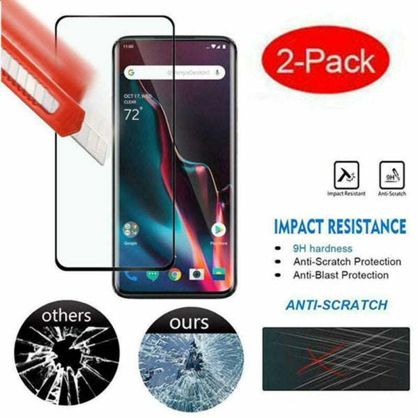 For OnePlus 7T Full Cover 9D Curved Tempered Glass 9H Screen Protector Black
