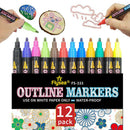 Drawing Double Line Outline Pen Highlighter Marker 12 Colors Pens School