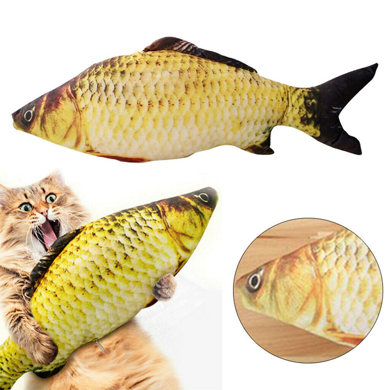 2pcs Pet Kitten Moving Wagging Fish Toys Cat Chew Training Kicker For Cat
