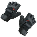 Pair of Black Stylish Leather Fingerless Gloves For Men S8G7