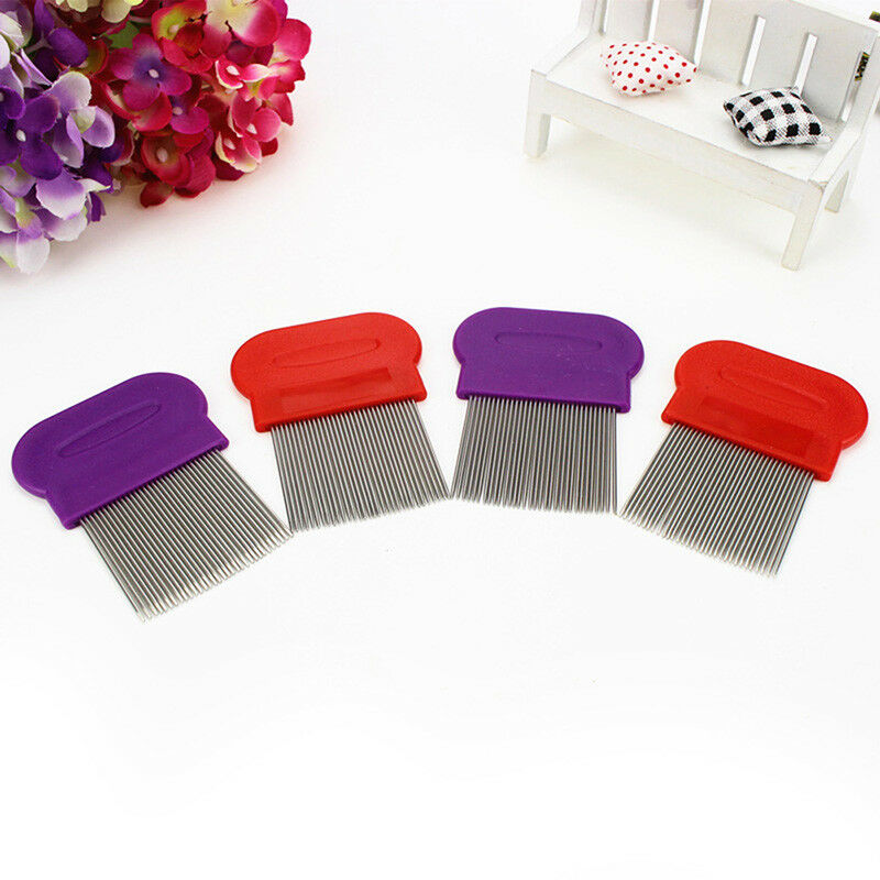 Comb Head Hair Lice Nit Pet Safe Flea Eggs Dirt Dust Remover Steel Tooth Bru Kw