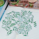 45pcs/lot green leaves Plant Paper Diary Mini box Stickers DIY StickerSA3C