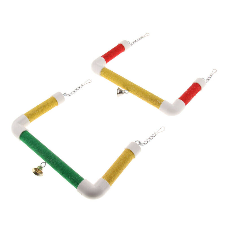 Pet Bird Parrot Cage Hanging Birds Stand Wood Swing Perch S