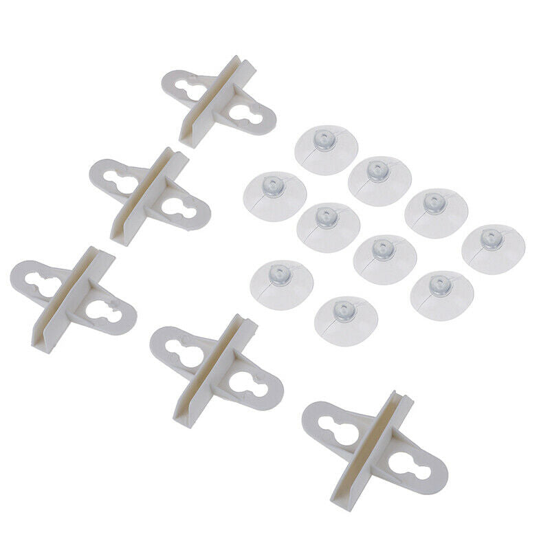 5Pcs Aquarium Fish Tank Divider Suction Cup Divider Plastic Sheet Holder S 3C