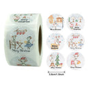 1Roll/500pcs Merry Christmas Wall Stickers Christmas Decorations for Home XSEAU